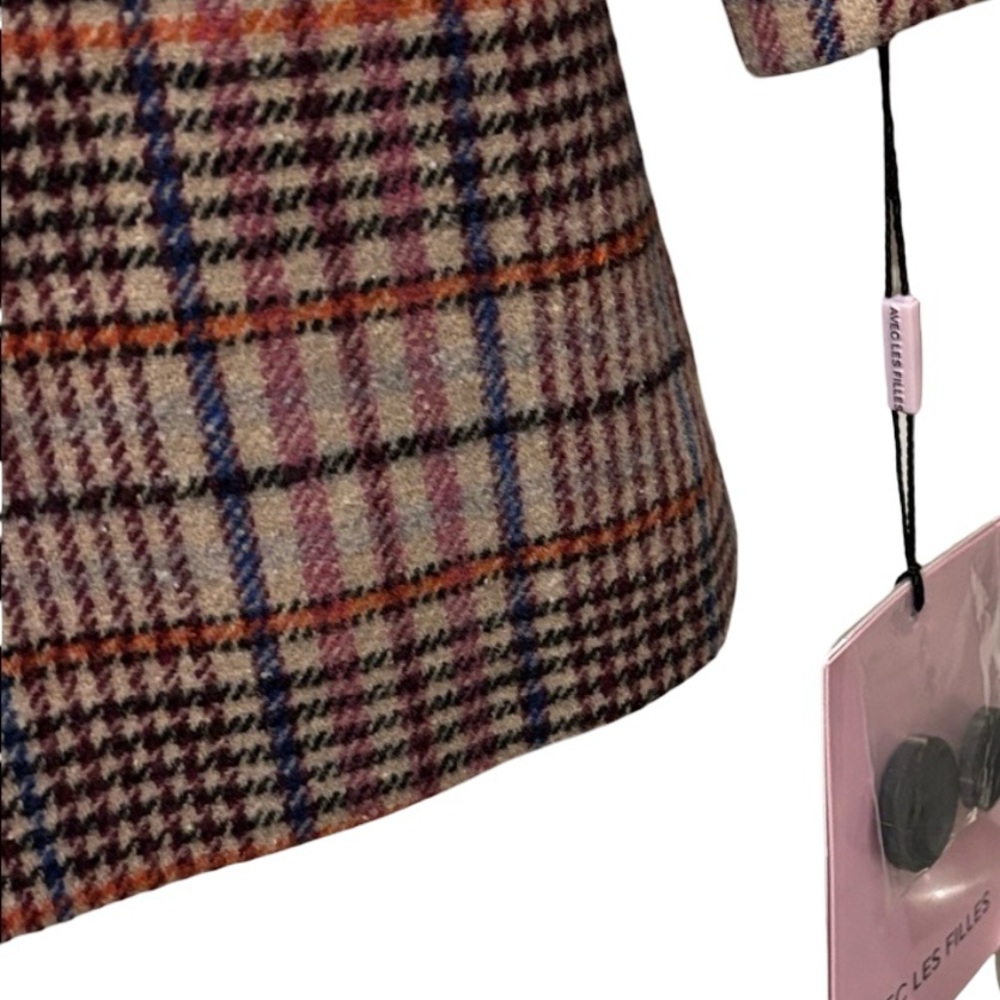 🍒NWT🍒 Avec Les Filles Oversized Double Breasted Plaid Blazer, Size Medium - Picture 6 of 10